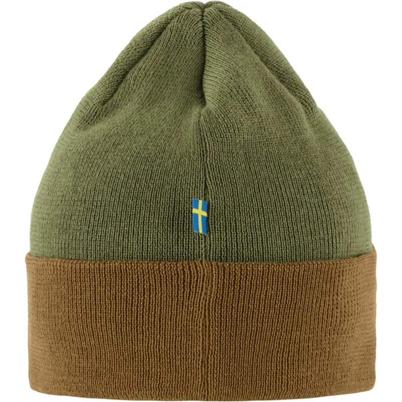 Fjallraven Unisex Vardag Classic Beanie in Buckwheat Brown/Laurel Green-1